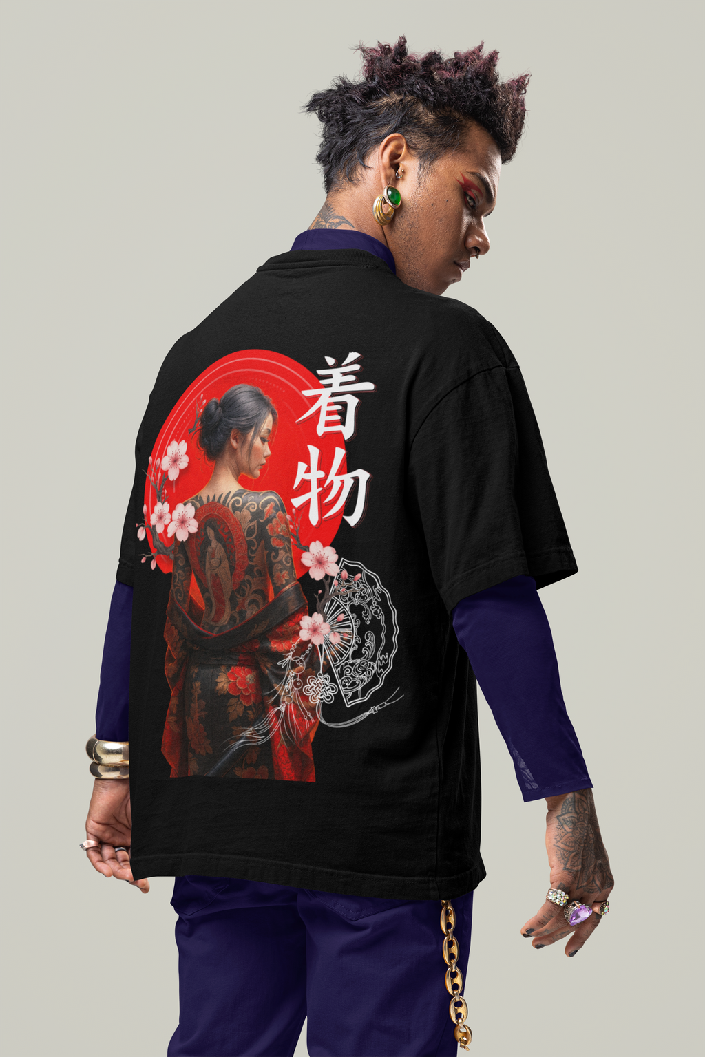 Oversized T-Shirt - Tattooed Geisha